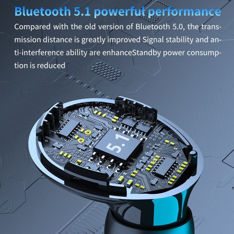 M10 Bluetooth 5.1 TWS Digital Display Wireless Bluetooth Earphone with Charging Box, Support Touch & Siri & Battery Display(Green) - TWS Earphone by PMC TechLife | Online Shopping South Africa | PMC TechLife
