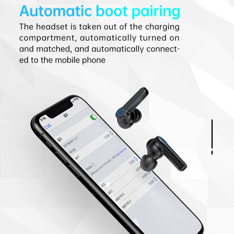 M19 Bluetooth 5.1 TWS Digital Display Wireless Bluetooth Earphone with Charging Box, Support Touch & Siri & Battery Display (Black) - TWS Earphone by PMC TechLife | Online Shopping South Africa | PMC TechLife