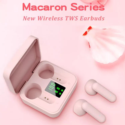 ETE-16 TWS Semi-In-Ear Digital Display Sports Bluetooth Earphones (Pink) - TWS Earphone by PMC Jewellery | Online Shopping South Africa | PMC Jewellery