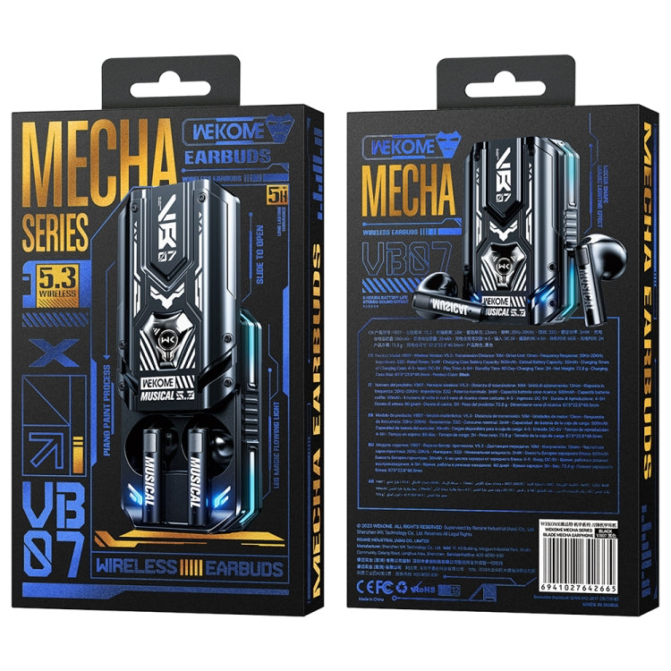WEKOME VB07 Mecha Series Blade Wireless Bluetooth Earphone (Black) - free shipping - PMC TechLife - Order now!