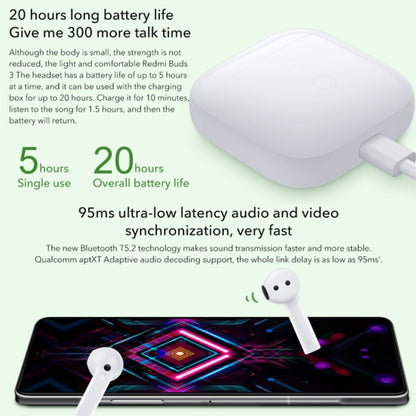 Original Xiaomi Redmi Buds 3 TWS Dual Mic Noise Reduction Bluetooth Earphone (White) - TWS Earphone by Xiaomi | Online Shopping South Africa | PMC Jewellery