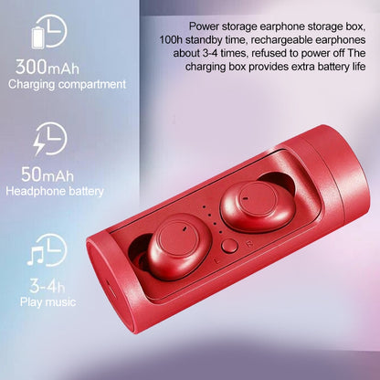 DT-15 Wireless Two Ear Bluetooth Headset Supports Touch & Smart Magnetic Charging & Power On Automatic Pairing (Red) - Bluetooth Earphone by PMC Jewellery | Online Shopping South Africa | PMC Jewellery