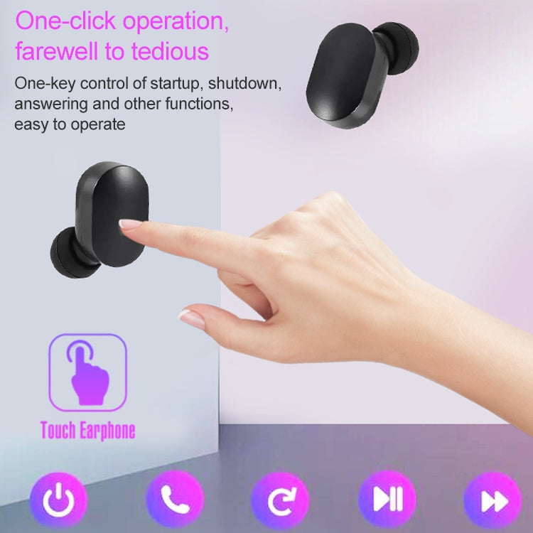 DT-16 Wireless Two Ear Bluetooth Headset Supports Touch & Smart Magnetic Charging & Power On Automatic Pairing (Black) - Bluetooth Earphone by PMC Jewellery | Online Shopping South Africa | PMC Jewellery