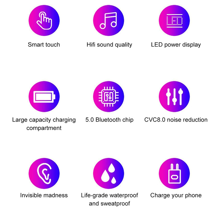 F9 TWS V5.0 Touch Control Binaural Wireless Bluetooth Headset with Charging Case and Digital Display - TWS Earphone by PMC TechLife | Online Shopping South Africa | PMC TechLife