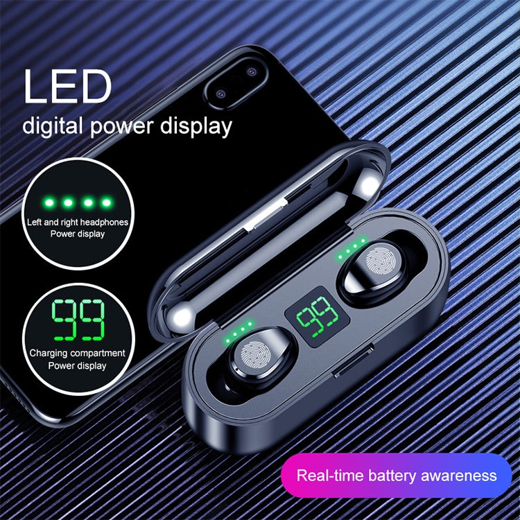 F9 TWS V5.0 Touch Control Binaural Wireless Bluetooth Headset with Charging Case and Digital Display - TWS Earphone by PMC TechLife | Online Shopping South Africa | PMC TechLife