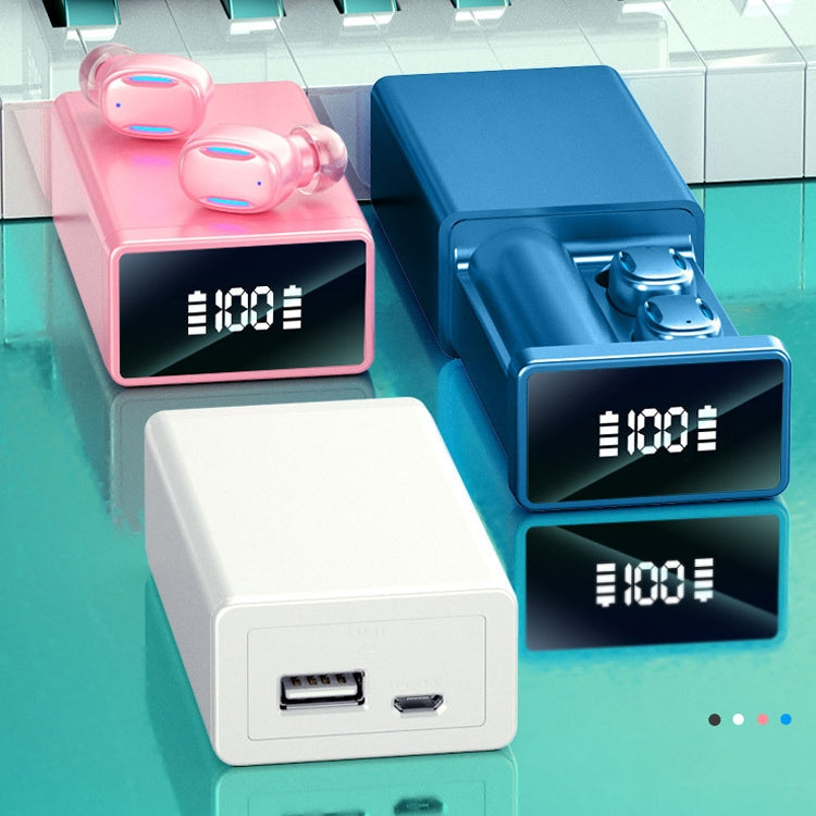 A22 English Version Pull-out Digital Display Bluetooth Earphone with Magnetic Charging Box, Support Touch Light & Power Bank (White) - Bluetooth Earphone by PMC TechLife | Online Shopping South Africa | PMC TechLife