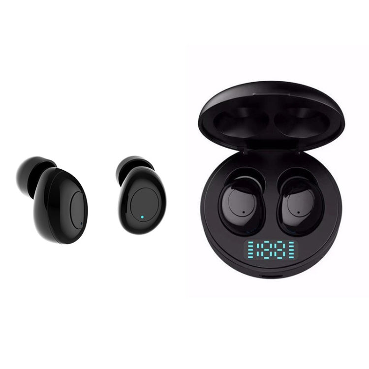 J1 TWS Digital Display Bluetooth V5.0 Wireless Earphones with LED Charging Box(Black) - TWS Earphone by PMC TechLife | Online Shopping South Africa | PMC TechLife