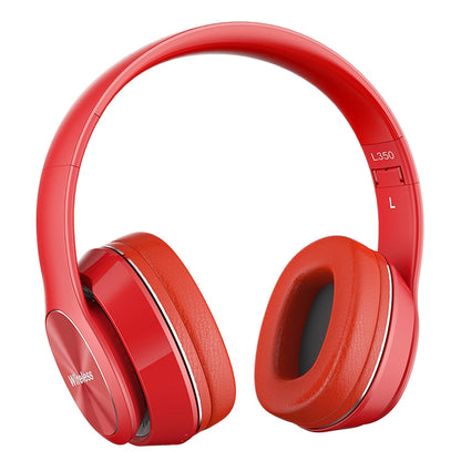 L350 Foldable Wireless Sports Stereo Bluetooth Headset, Supports IOS Power Display & HD Calling & FM & TF Card & 3.5mm AUX (Red) - Headset & Headphone by PMC Jewellery | Online Shopping South Africa | PMC Jewellery