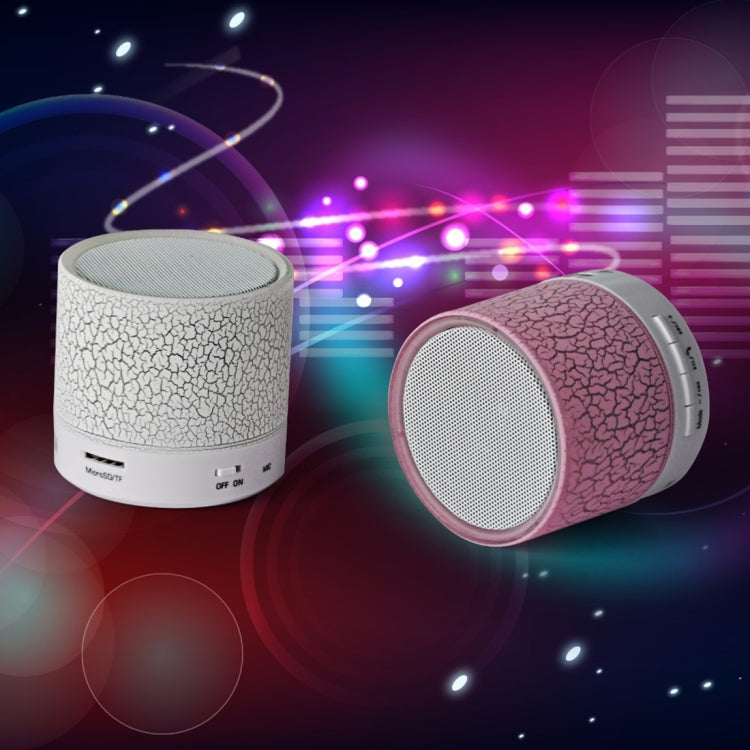 A9 Mini Portable Glare Crack Bluetooth Stereo Speaker with LED Light, Built-in MIC, Support Hands-free Calls & TF Card(White) - Mini Speaker by PMC Jewellery | Online Shopping South Africa | PMC Jewellery