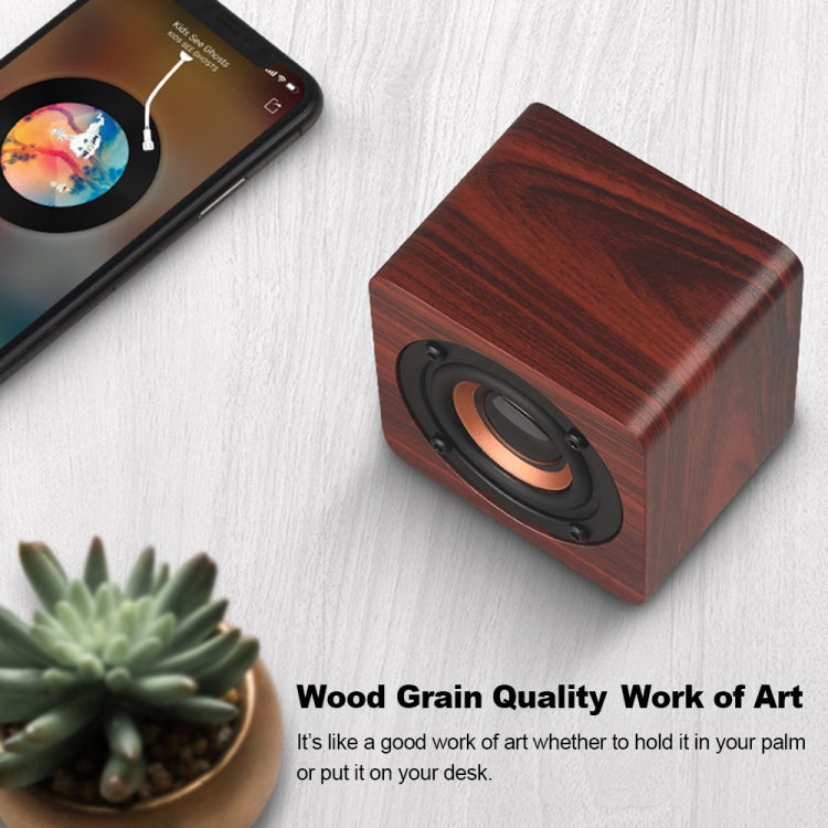 Q1 Wooden Mini Portable Mega Bass Wireless Bluetooth Speaker(Red) - Mini Speaker by PMC Jewellery | Online Shopping South Africa | PMC Jewellery