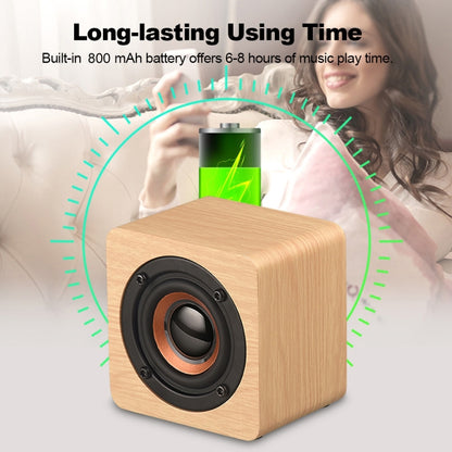 Q1 Wooden Mini Portable Mega Bass Wireless Bluetooth Speaker(Yellow) - Mini Speaker by PMC Jewellery | Online Shopping South Africa | PMC Jewellery