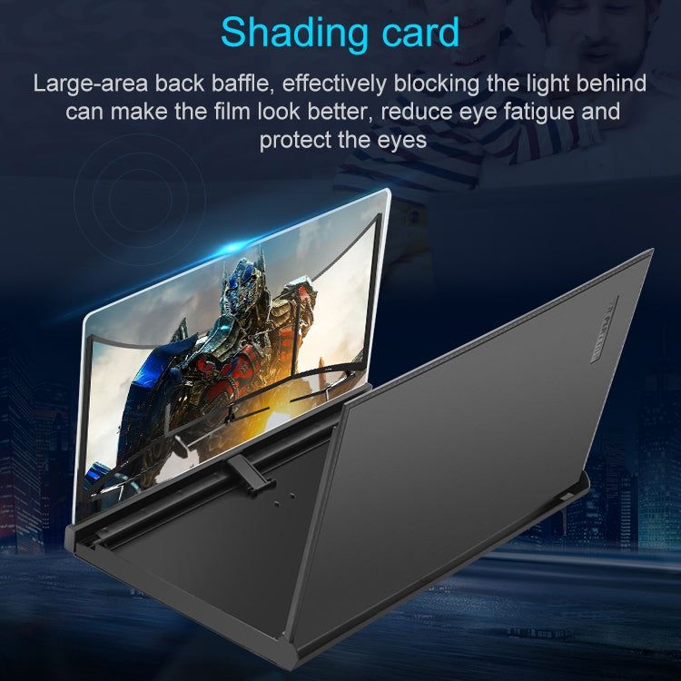 F18 12 inch Rotatable Folding Universal Mobile Phone Screen Amplifier HD Video Amplifier with Block Light Card, Book Shape Version(White) - Screen Magnifier by PMC TechLife | Online Shopping South Africa | PMC TechLife