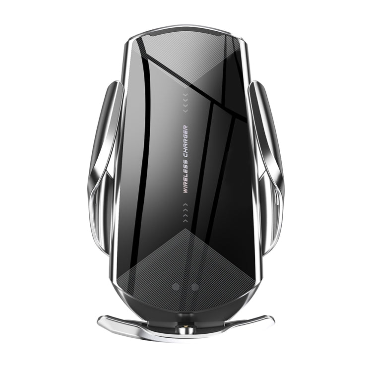 Q2 15W Universal Rotation Infrared Induction Magnetic Car Wireless Charging Mobile Phone Holder with Micro USB + 8 Pin + Type-C / USB-C Magnetic Connector(Silver) - Wireless Charger Holders by PMC TechLife | Online Shopping South Africa | PMC TechLife