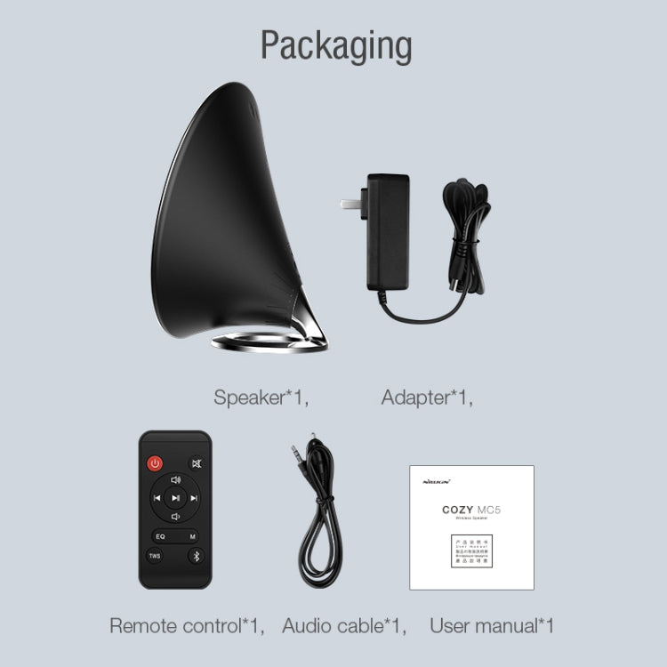 NILLKIN MC5 Pro 36W TWS Speaker Shape Wireless Bluetooth Speaker, Support Game / Music Mode & AUX Audio & NFC Pairing, US Plug(White) - Desktop Speaker by NILLKIN | Online Shopping South Africa | PMC Jewellery