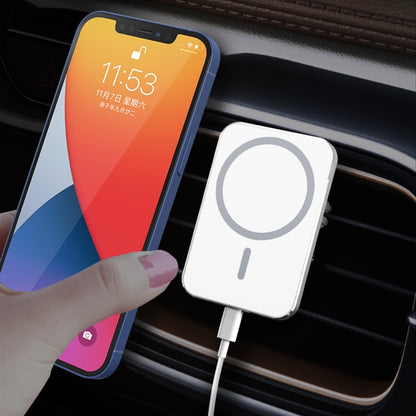 X16 Magsafe Car Air Outlet Vent Mount Clamp Holder 15W Fast Charging Qi Magnetic Wireless Charger(White) - Wireless Charger Holders by PMC Jewellery | Online Shopping South Africa | PMC Jewellery