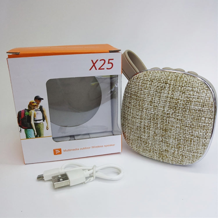 X25new Cloth Texture Square Portable Mini Bluetooth Speaker, Support Hands-free Call & TF Card & AUX(Grey) - Mini Speaker by PMC Jewellery | Online Shopping South Africa | PMC Jewellery