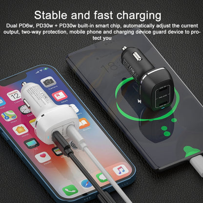 ACC-580 Dual Ports PD 60W Fast Charging Car Charger(Black) - Car Charger by PMC Jewellery | Online Shopping South Africa | PMC Jewellery