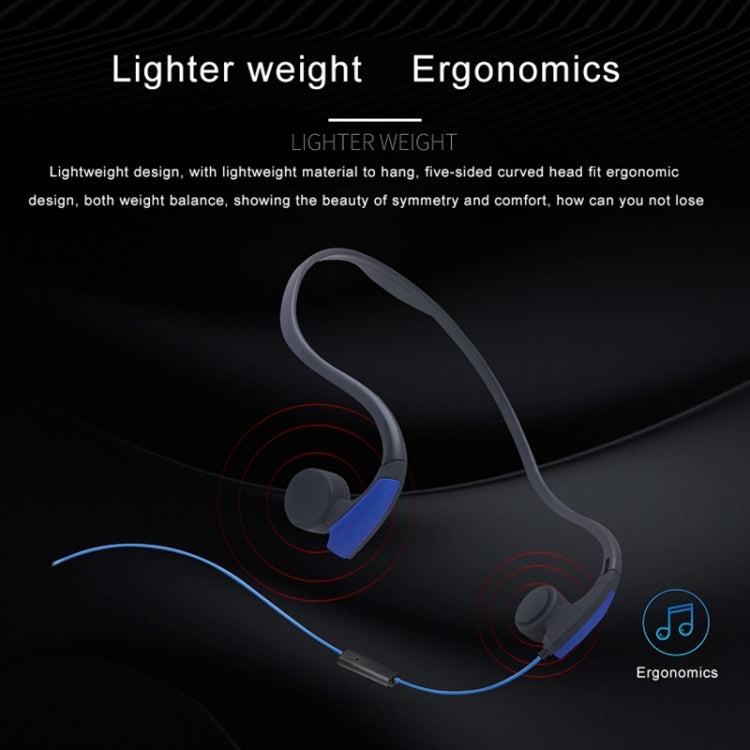 Rear Hanging Wire-Controlled Bone Conduction Outdoor Sports Headphone(Black) - Sport Earphone by PMC Jewellery | Online Shopping South Africa | PMC Jewellery