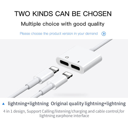 JOYROOM S-Y104 Ben Series Apple Dual Lightning Adapter, Length: 1.2m(White) - Earphone Adapter by JOYROOM | Online Shopping South Africa | PMC Jewellery