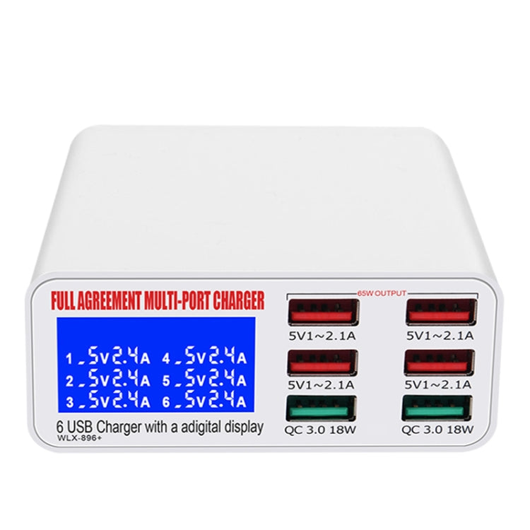 WLX-896+ 6 In 1 Multi-function Smart Digital Display USB Charger(UK Plug) - Multifunction Charger by PMC Jewellery | Online Shopping South Africa | PMC Jewellery