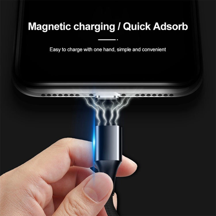 M11 3 in 1 5A USB to 8 Pin + Micro USB + USB-C / Type-C Nylon Braided Magnetic Data Cable, Cable Length: 1m (Blue) - Charging Cable & Head by PMC TechLife | Online Shopping South Africa | PMC TechLife