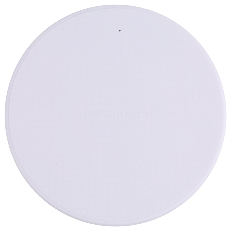 10W QI Plaid Pattern Round Plastic Wireless Charger (White) - Wireless Charger by PMC TechLife | Online Shopping South Africa | PMC TechLife