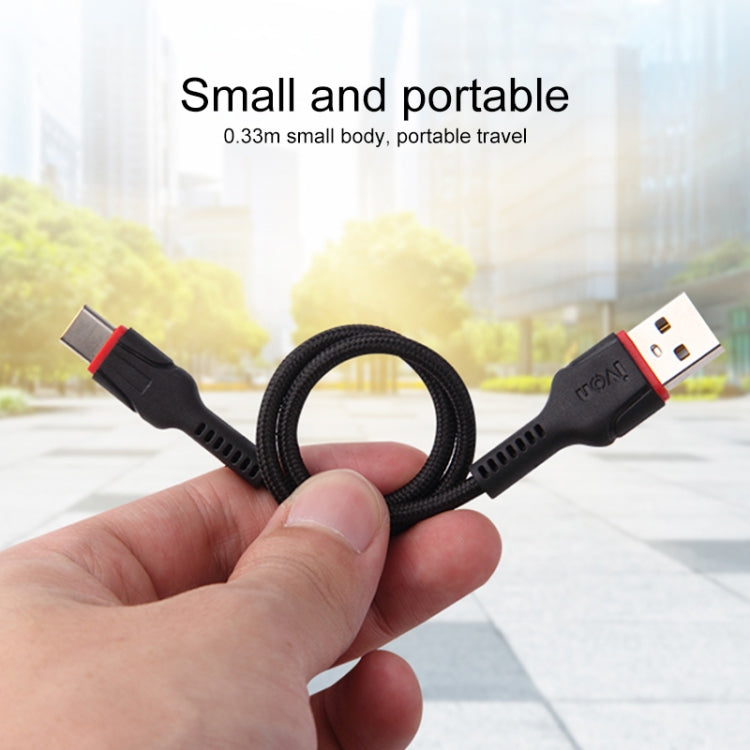 IVON CA81 8 Pin Fast Charging Data Cable, Length: 33cm (Red) - Normal Style Cable by IVON | Online Shopping South Africa | PMC Jewellery