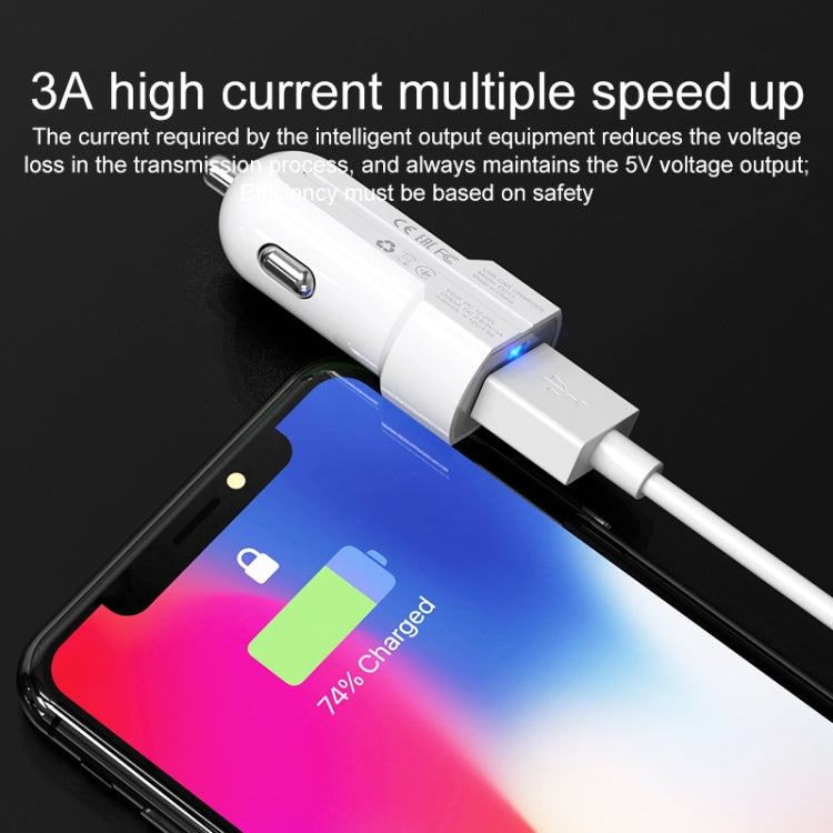 IVON CC13 QC 3.0 Fast Charging Car Charger Set with Type-C / USB-C Charging Cable (White) - Car Charger by IVON | Online Shopping South Africa | PMC Jewellery