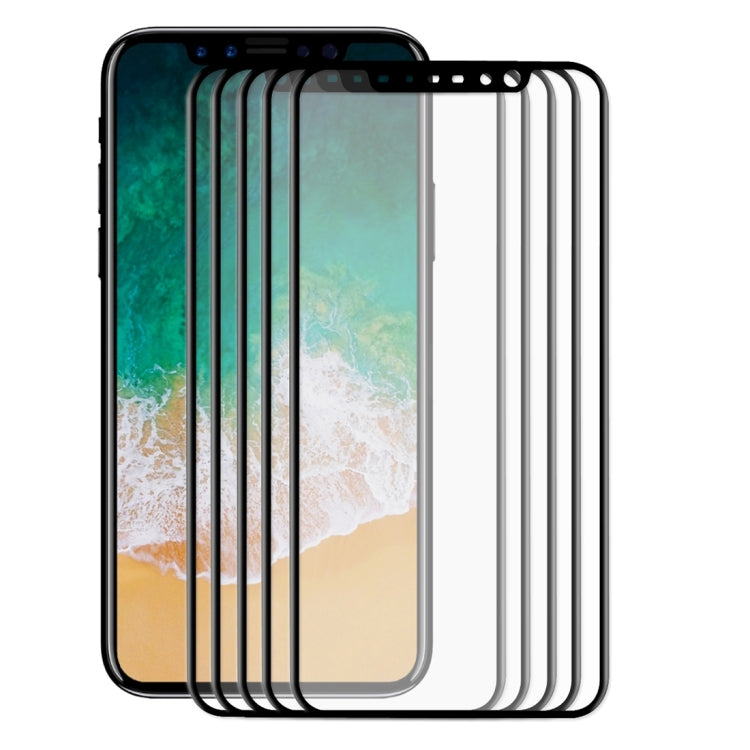 For iPhone X 5pcs ENKAY Hat-Prince 0.2mm 9H Surface Hardness 3D Explosion-proof Full Screen Carbon Fiber Soft Edges Tempered Glass Screen Film (Black) - iPhone X & XS Tempered Glass by ENKAY | Online Shopping South Africa | PMC Jewellery | Buy Now Pay Later Mobicred