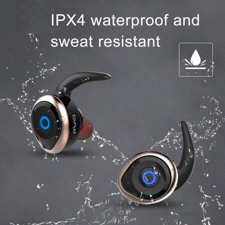 AWEI T1 Sports Headset IPX4 Waterproof Wireless Bluetooth V4.2 Stereo Earphone, Support TWS(Black) - TWS Earphone by awei | Online Shopping South Africa | PMC Jewellery