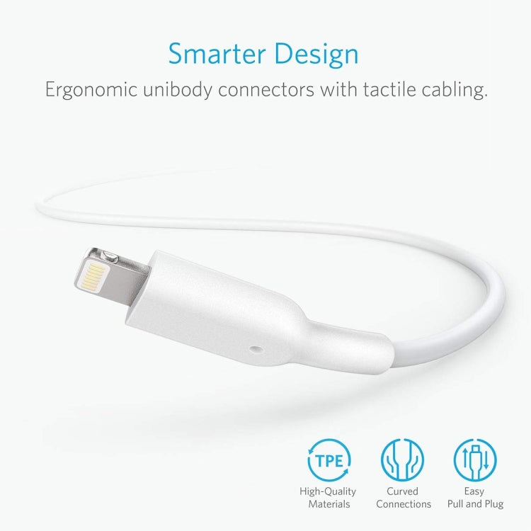 ANKER PowerLine II USB to 8 Pin MFI Certificated Charging Data Cable, Length: 0.9m(White) - MFI Cable by ANKER | Online Shopping South Africa | PMC TechLife | Buy Now Pay Later Mobicred