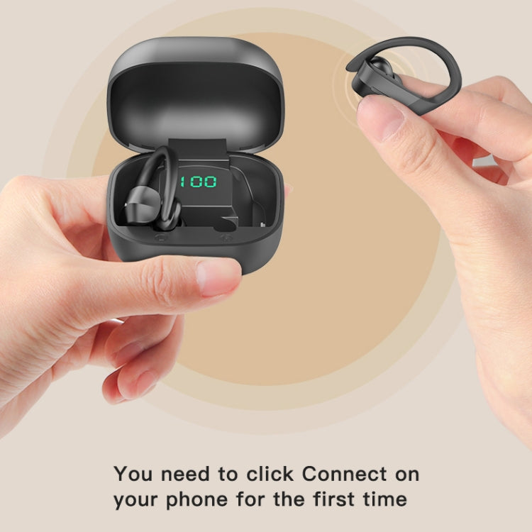 258 Wireless Ear-mounted Bluetooth Earphone with Charging Box & Digital Display, Support Touch & HD Call & Voice Assistant & NFC (White) - Bluetooth Earphone by PMC TechLife | Online Shopping South Africa | PMC TechLife