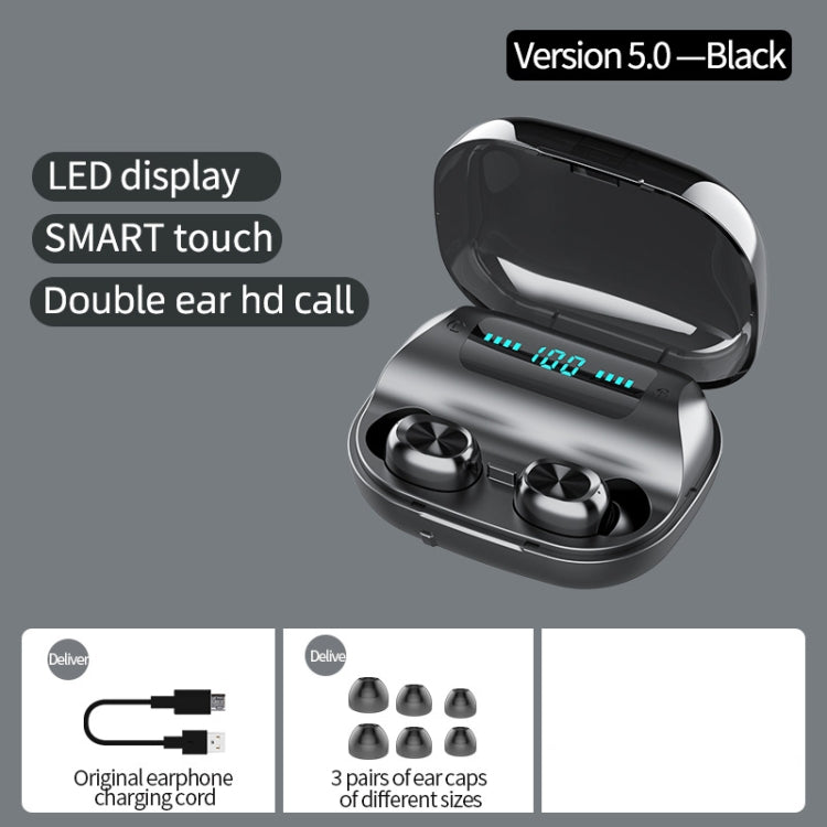 263 TWS CVC8.0 Noise Cancelling Bluetooth Earphone with Charging Box, Support Touch & Three-screen LED Battery Display & Phone Holder & Power Bank & HD Call & Voice Assistant(Black) - TWS Earphone by PMC Jewellery | Online Shopping South Africa | PMC Jewellery