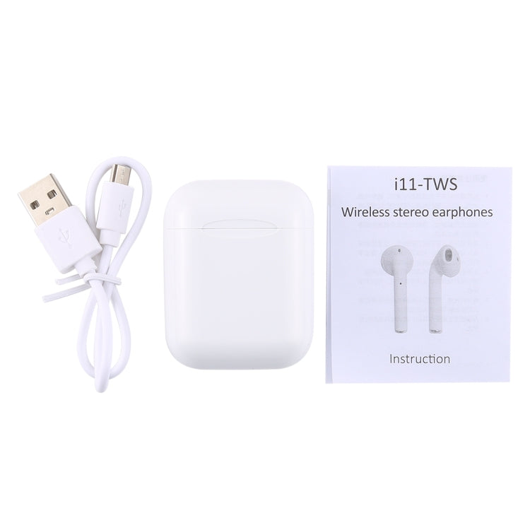 i11-TWS Bluetooth V5.0 Wireless Stereo Earphones with Magnetic Charging Box, Compatible with iOS & Android(White) - TWS Earphone by PMC Jewellery | Online Shopping South Africa | PMC Jewellery