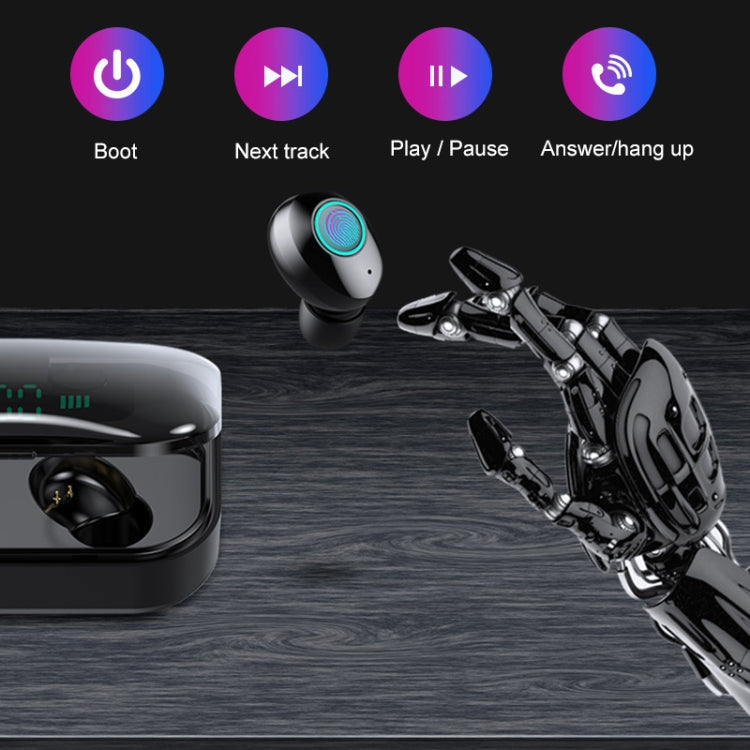M7 TWS V5.0 Binaural Wireless Stereo Bluetooth Headset with Charging Case and Digital Display(Black) - TWS Earphone by PMC TechLife | Online Shopping South Africa | PMC TechLife