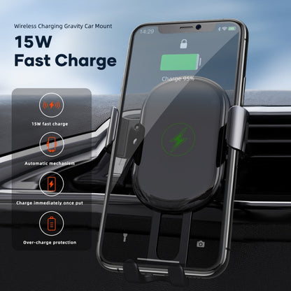 ROCK W31 Car Gravity Wireless Charging Air Outlet Bracket - Wireless Charger Holders by ROCK | Online Shopping South Africa | PMC Jewellery