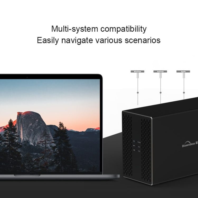 Blueendless USB-B Interface 3.5 inch 2 Bay RAID Combination Array HDD External Enclosure (UK Plug) - HDD Enclosure by Blueendless | Online Shopping South Africa | PMC TechLife