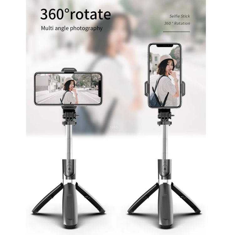 L02 100cm Multi-function Adjustable Bluetooth Self-timer Pole Tripod Selfie Stick (Black) - Selfie Sticks by PMC TechLife | Online Shopping South Africa | PMC TechLife