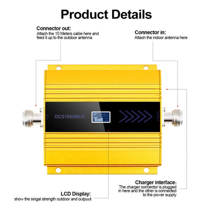 DCS-LTE 4G Phone Signal Repeater Booster, AU Plug(Gold) - Boosters by PMC Jewellery | Online Shopping South Africa | PMC Jewellery
