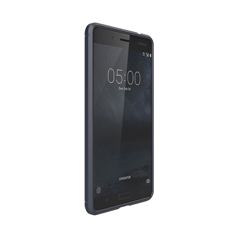 For Nokia 5 Brushed Carbon Fiber Texture Shockproof TPU Protective Cover Case(Navy Blue) - free shipping - PMC TechLife - Order now!