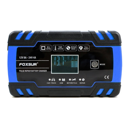 FOXSUR 12V-24V Car Motorcycle Truck Repair Battery Charger AGM Charger, UK Plug (Blue) - Battery Charger by FOXSUR | Online Shopping South Africa | PMC Jewellery | Buy Now Pay Later Mobicred