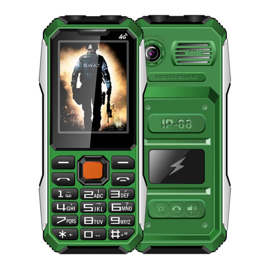 A6 Triple Proofing Elder Phone, Waterproof Shockproof Dustproof, 6800mAh Battery, 2.4 inch, 21 Keys, Bluetooth, LED Flashlight, FM, SOS, Dual SIM, Network: 2G(Green) - Others by PMC Jewellery | Online Shopping South Africa | PMC Jewellery