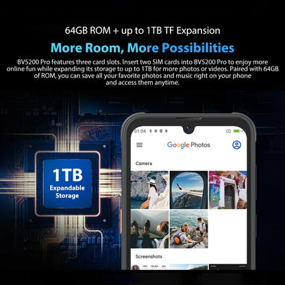 [HK Warehouse] Blackview BV5200 Pro Rugged Phone, 4GB+64GB, IP68/IP69K/MIL-STD-810H, Face Unlock, 5180mAh Battery, 6.1 inch Android 12 MTK6765 Helio G35 Octa Core up to 2.3GHz, Network: 4G, NFC, OTG, Dual SIM(Black) - Blackview by Blackview | Online Shopping South Africa | PMC Jewellery