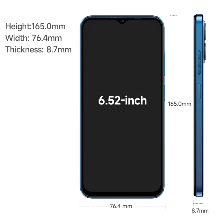 [HK Warehouse] Ulefone Note 16 Pro, 8GB+512GB, Dual Back Cameras, Face ID & Side Fingerprint Identification, 4400mAh Battery, 6.52 inch Android 13 Unisoc T606 Octa Core up to 1.6GHz, Network: 4G, Dual SIM, OTG (Blue) - Ulefone by PMC Jewellery | Online Shopping South Africa | PMC Jewellery