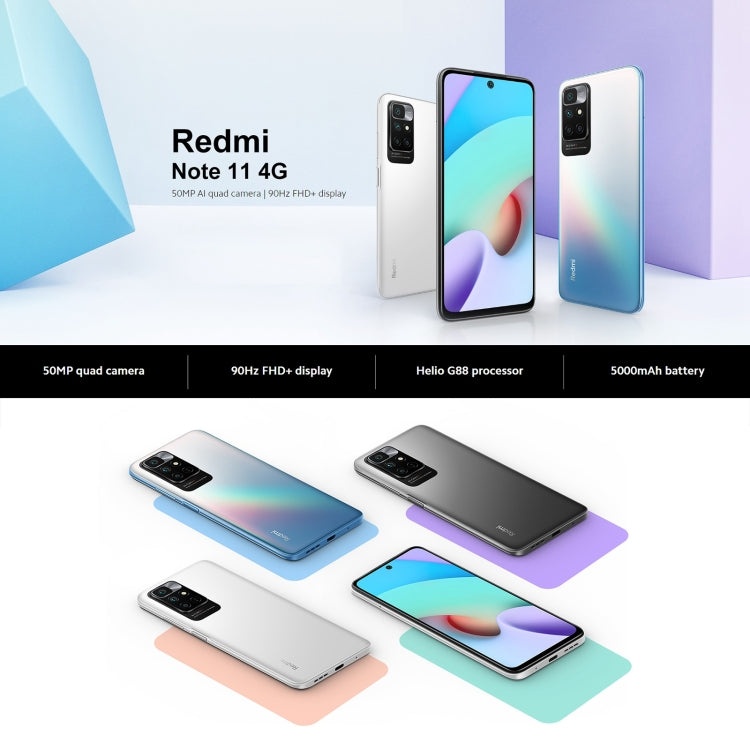 Xiaomi Redmi Note 11 4G, 4GB+128GB, Triple Back Cameras, Face & Fingerprint Identification, 6.5 inch MIUI 12.5 Helio G88 Octa Core up to 2.0GHz, Network: 4G, Support Google Play(Sea Blue) - Xiaomi Redmi by Xiaomi | Online Shopping South Africa | PMC Jewellery