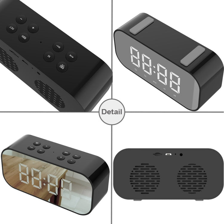 AEC BT501 Bluetooth 5.0 Mini Speaker with LED & Alarm Clock & Clock & Mirror, Support 32G TF Card(Blue) - Mini Speaker by AEC | Online Shopping South Africa | PMC Jewellery