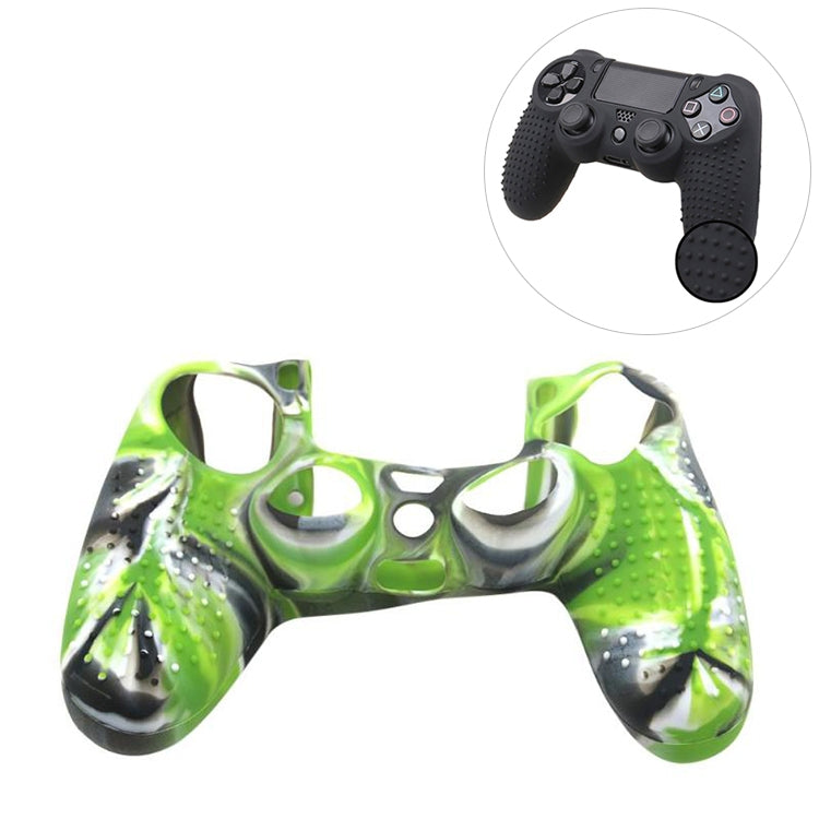 Non-slip Silicone Protective Case for Sony PS4(Black+green) - Cases by PMC TechLife | Online Shopping South Africa | PMC TechLife