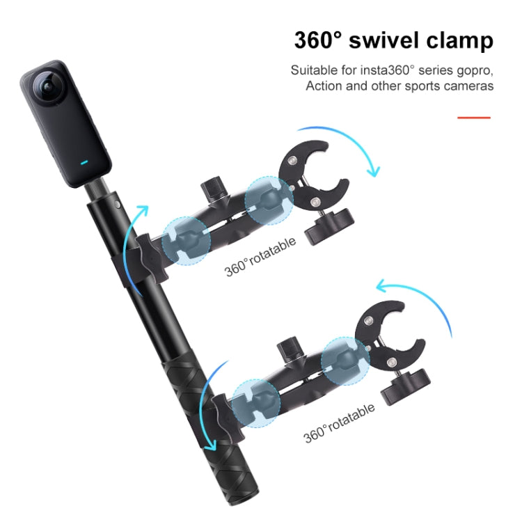 Motorcycle Dual-heads Crab & Single Heads Clamps Handlebar Fixed Mount Selfie Stick - Bicycle Handlebar Mount by PMC TechLife | Online Shopping South Africa | PMC TechLife