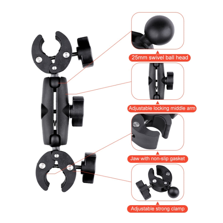 Motorcycle Dual-heads Crab & Single Heads Clamps Handlebar Fixed Mount Selfie Stick - Bicycle Handlebar Mount by PMC TechLife | Online Shopping South Africa | PMC TechLife
