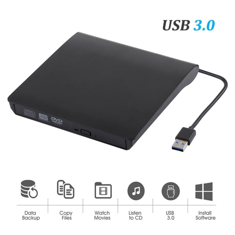 Brushed Texture USB 3.0 POP-UP Mobile External DVD-Rw DVD / CD Rewritable Drive External ODD & HDD Device - Rewritable Drive by PMC TechLife | Online Shopping South Africa | PMC TechLife